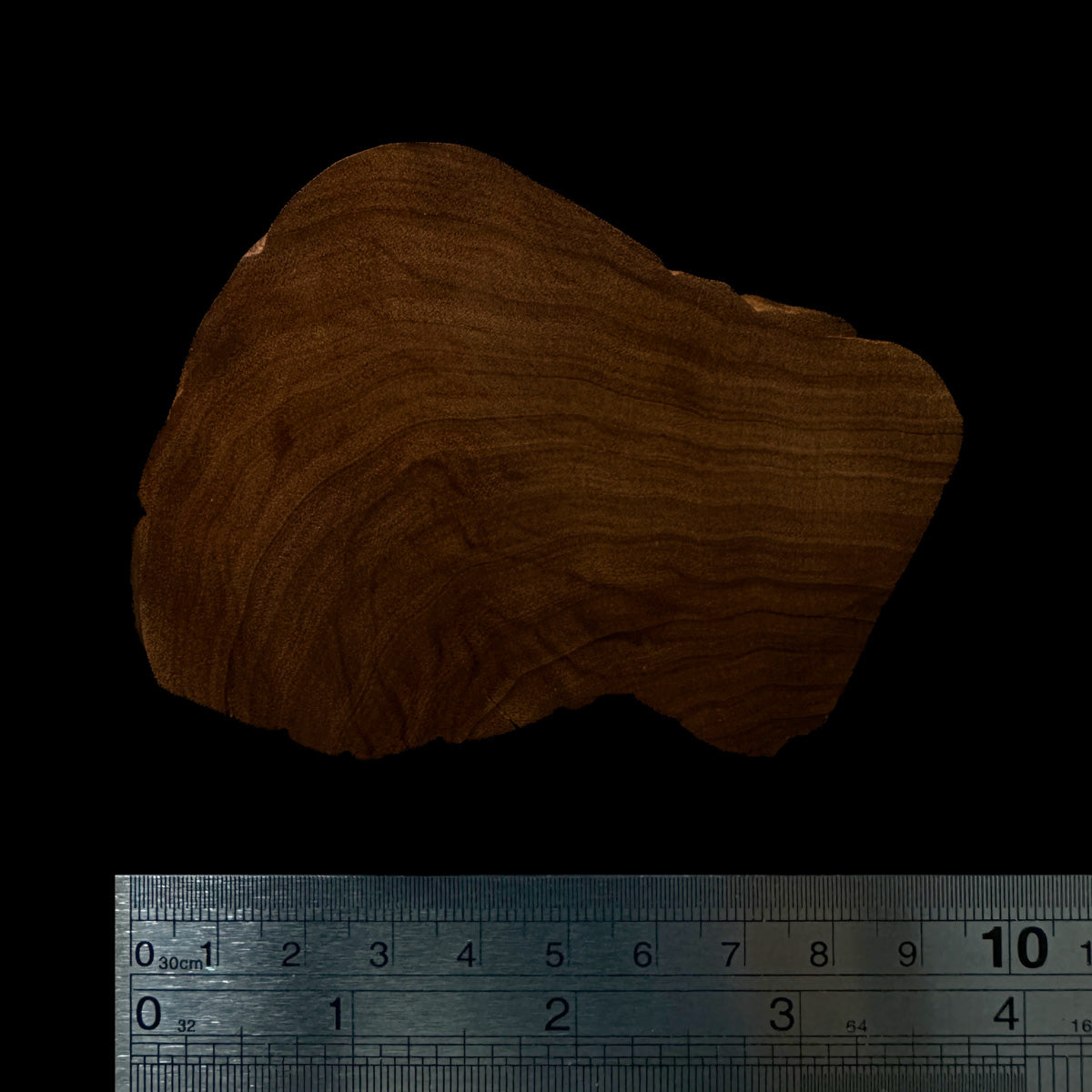 BMSWS154 Black Meat Figured Mysore Sandalwood Slab 7.8mm Thickness 36.4 grams